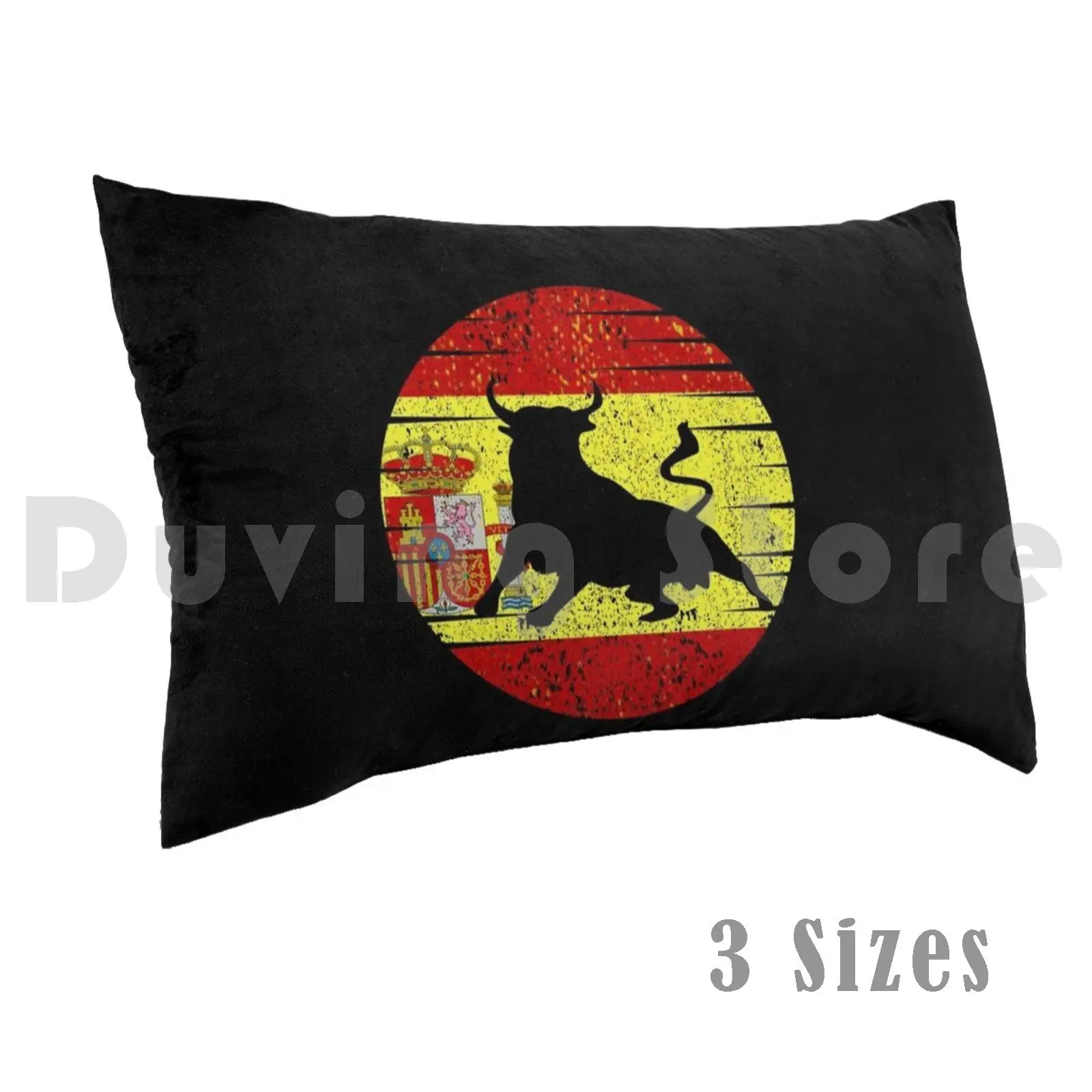 Spanish FlagPillow case Retro Vintage Spanish Flag El Toro Bull Spain Flag Spain Spanish Espana