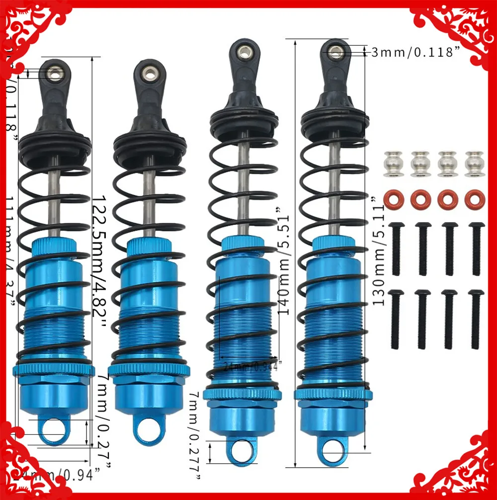 2/4 machined full alloy front/rear damper shock absorber oil filled type for  1-10 ARRMA 4s for Outcast&Kraton