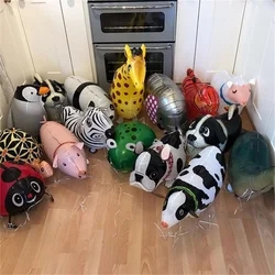 Mezcla de globos de aluminio para animales que caminan, lindo gato, perro, Panda, dinosaurio, tigre, globos de aire para mascotas, decoraciones para fiesta de cumpleaños para niños y adultos