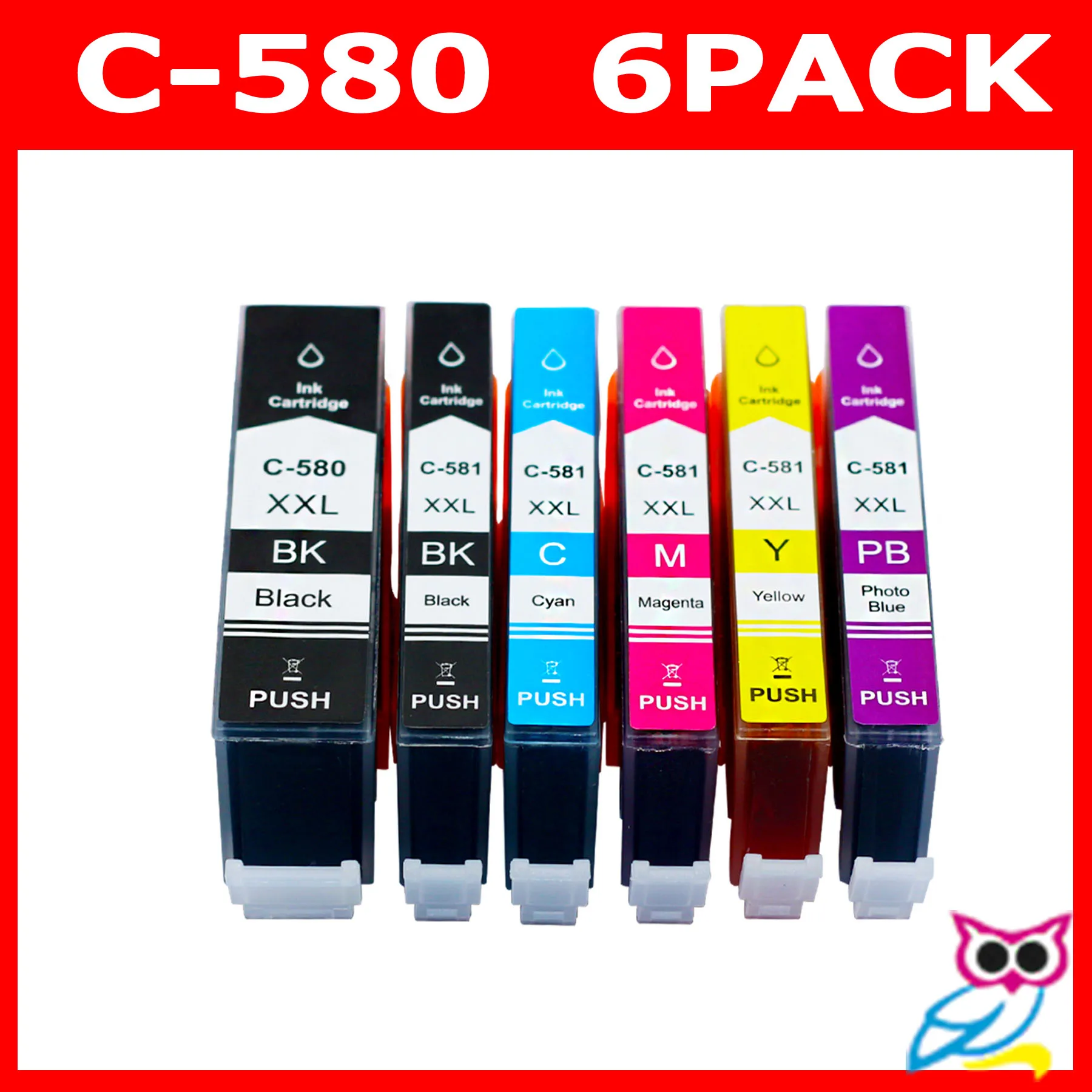 Compatible for CANON PGI-580 CLI-581 PGI580XXL CLI580XXL Ink Cartridge Pixma TS6150 TS6151 TR7550 TR8550  TS8150 TS8151 TS8152