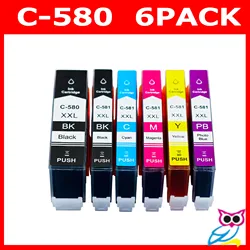 Compatible for CANON PGI-580 CLI-581 PGI580XXL CLI580XXL Ink Cartridge Pixma TS6150 TS6151 TR7550 TR8550 TS8150 TS8151 TS8152