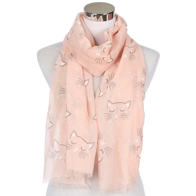 New Loveliness Kitty Printing Lady Scarf  Woman Scarves Multifunction Scarves Winter Keep Warm Shawl Wraps 180-70cm Neckerchief