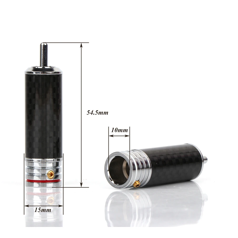4 قطعة ألياف الكربون الروديوم مطلي RCA فونو التوصيل HIFI التناظرية كابل التوصيل لتقوم بها بنفسك اتصال خط إشارة الربط