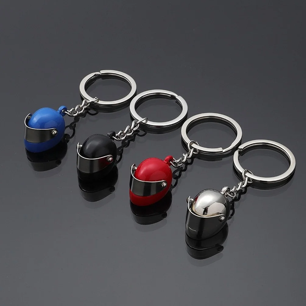 

Classic Simulation Motorcycle Helmet keychain Exquisite Keyring Motor Casque Safety Knight Hat Key Chain Ring Creative Gift