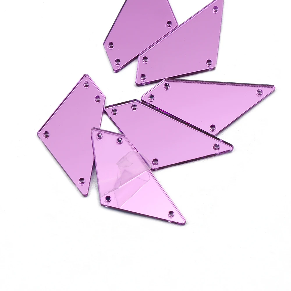 YANRUO P02 17x38mm 30 Stück Unregelmäßige Glatte Acryl-Spiegel-Applikationen Flache Rückseite Spiegel für Kleidung Nähen – Detail 9
