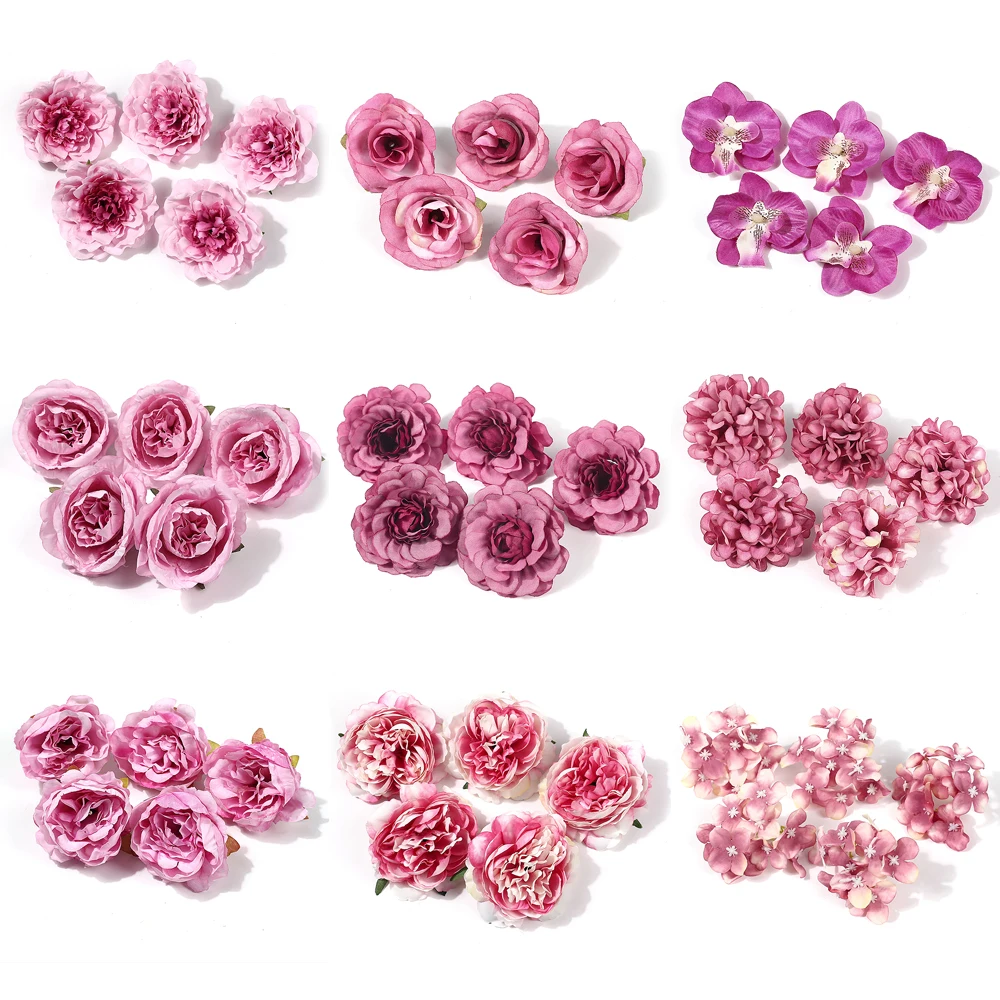 5/10PCS DIY Kunstmatige Rose Bloemen Hoofd Baby Verjaardag Brief Gift Party Bruiloft Achtergrond Decoratie Creatieve Evenement Home Decor