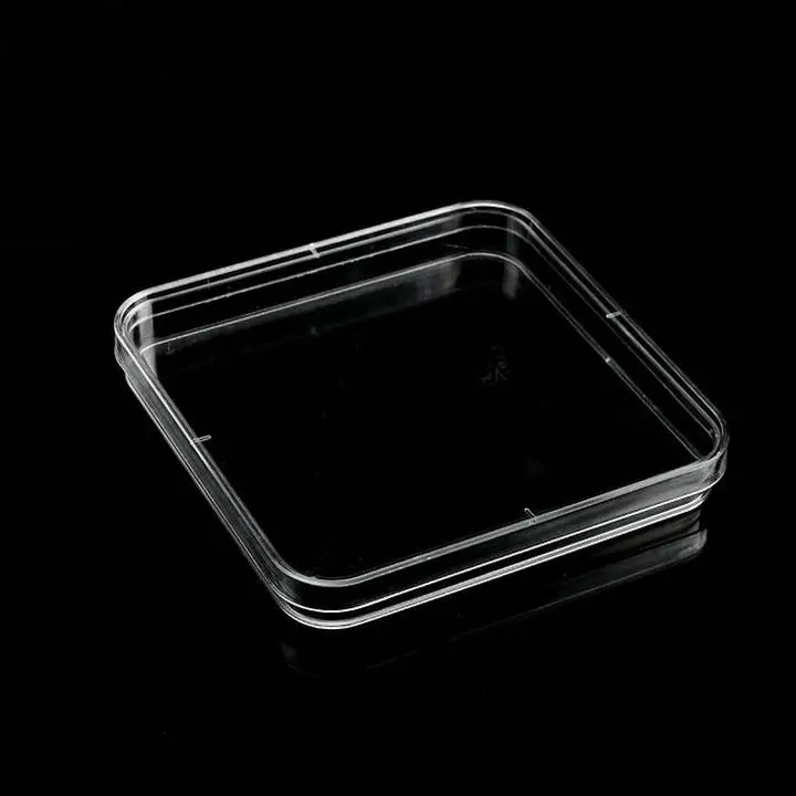 10pcs/lot Disposable 13cmx13cm Plastic Polystyrene Square Petri Dish, culture dish plate for Laboratory analysis