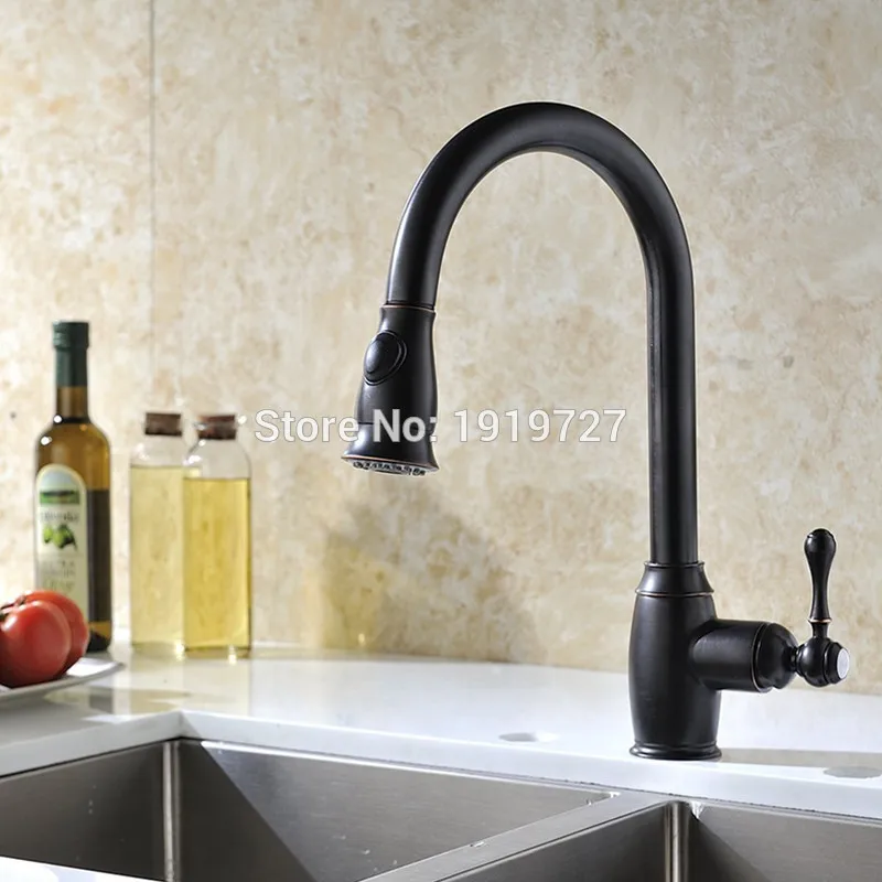 

Vidric Oil Rubbed Bronze Pull Out Kitchen Sink Faucets Traditional Brushed Nickel Single Handle Rotatable Pullout Spray Kitchen