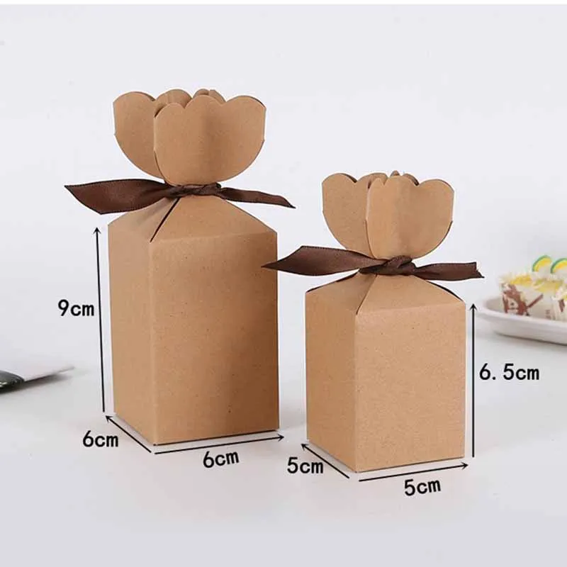 25/50Pcs Kraftpapier Pakket Kartonnen Doos Vaas Candy Box Favor En Verjaardagscadeau Kerst Valentijnsdag Party bruiloft Decoratie