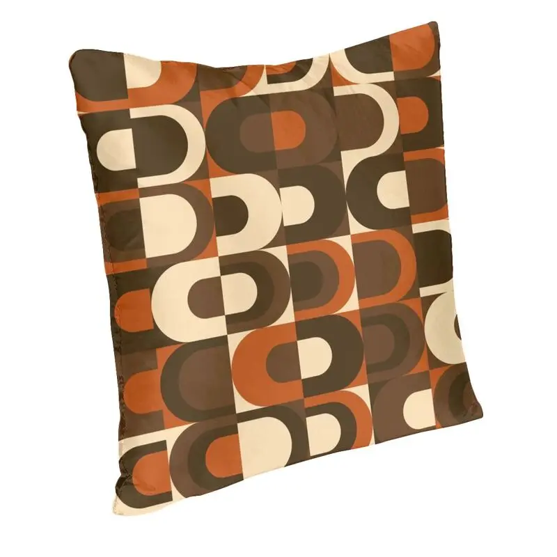 70s Pattern Retro Inustrial In Orange And Dark Brown Cushion Cover Decoration Modern Geometric Throw Pillow Case for Car