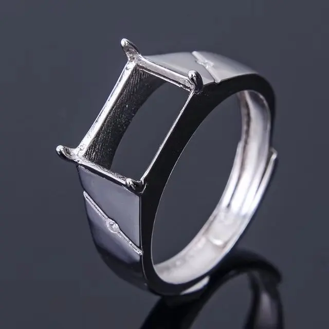 Classic 925 Silver Ring Setting for Jewelry DIY Sterling Silver Ring Base for Inlay Fashion Man Ring Making Supplier