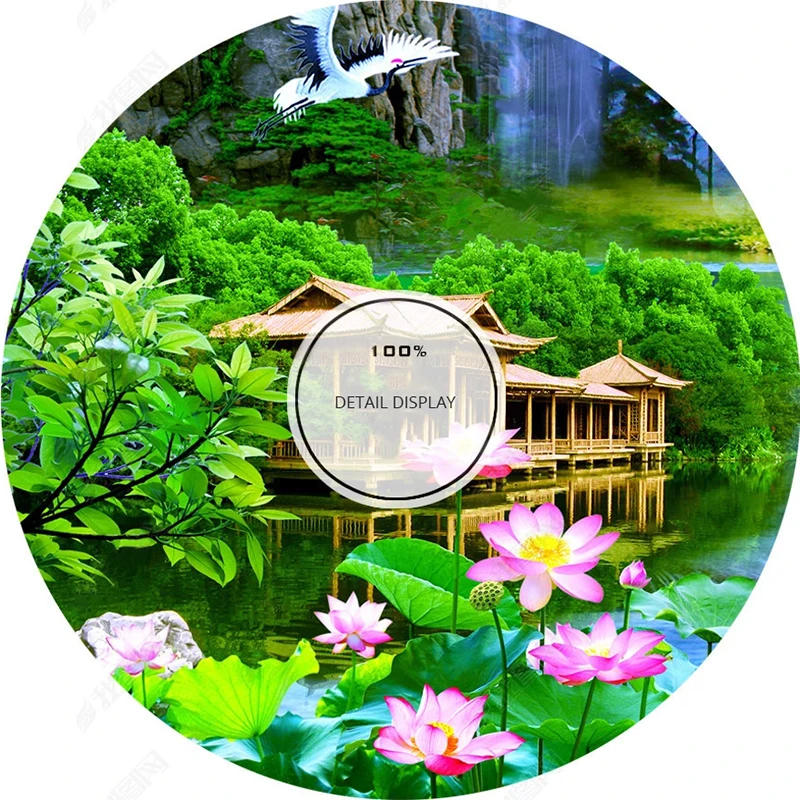 Custom Self-Adhesive Wallpaper 3D Chinese Style Landscape Waterfall Nature Scenery Photo Wall Mural Living Room TV Sofa Stickers