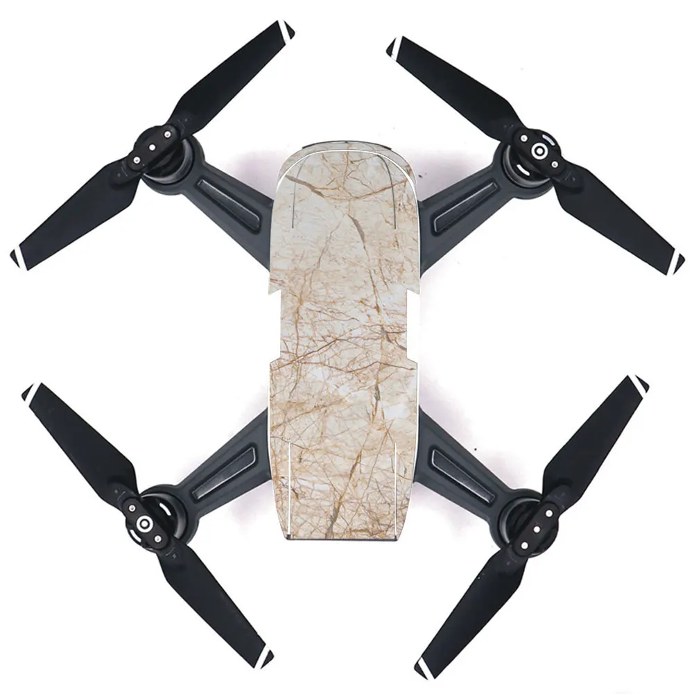 White Style Decal PVC Skin Sticker For DJI Spark Drone + Remote Controllers + 3 Batteries Protection Film Cover