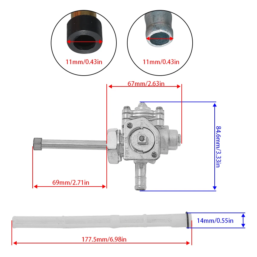 

Motorcycle Gas Fuel Petcock Tap Valve Switch Pump For Honda CBR250 RH MC17 VTZ250 H/J/K VTR250 Motorcycles Accessories