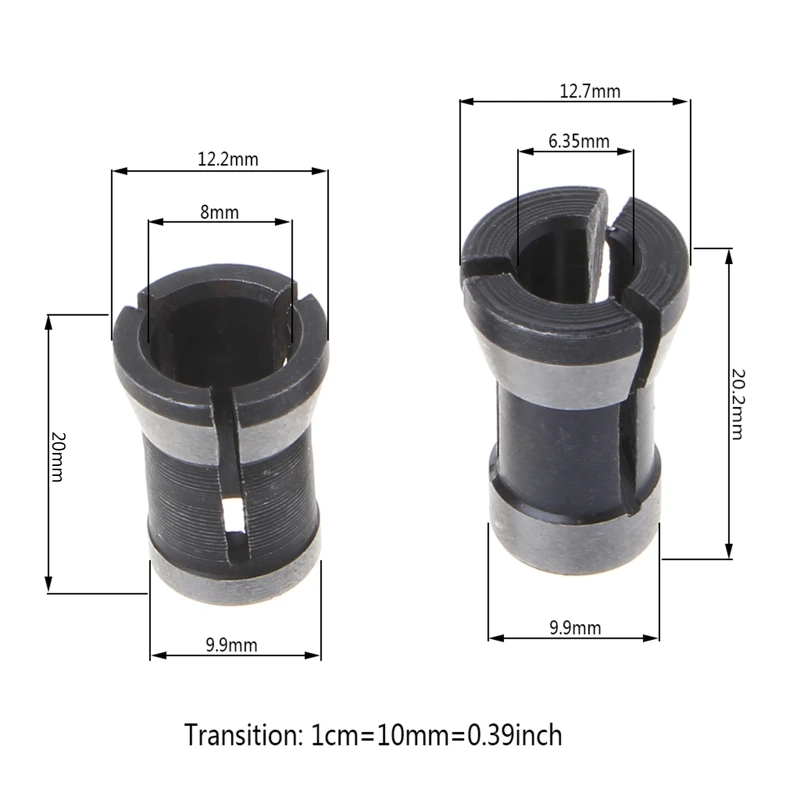 6.35/8Mm Collet Chuck Khắc Cắt Tỉa Máy Điện Router Độ Chính Xác Cao