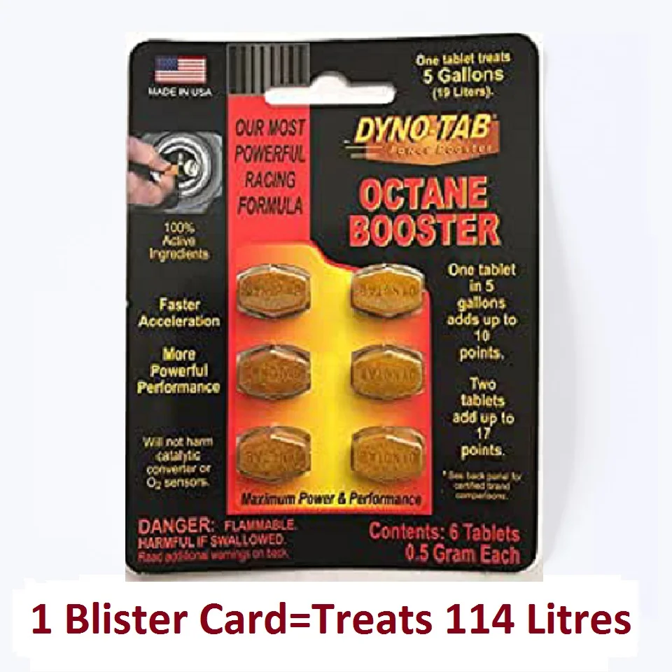 Dynotab® HP Octane Booster Card  for Petrol Only  Maximizes Power Increase Fuel Economy Eliminate Knock and Ping