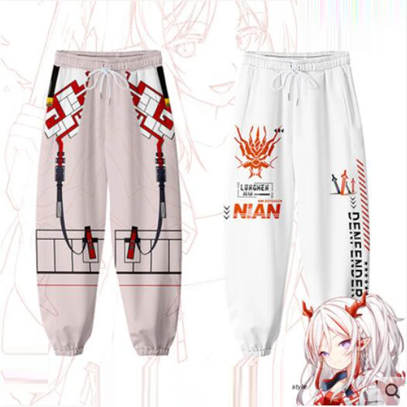 Japan Anime Arknights 3D Joggers Pants Men/Women Casual Trousers Harajuku Hip Hop Sweatpants Pantalon Homme Nian Cosplay Costume