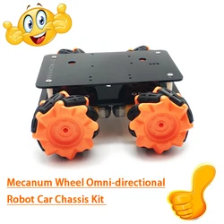 New upgrade Mecanum Wheel Omni-directional Robot Car Chassis Kit with 4pcs TT Motor for Arduino Raspberry Pi DIY Toy Parts