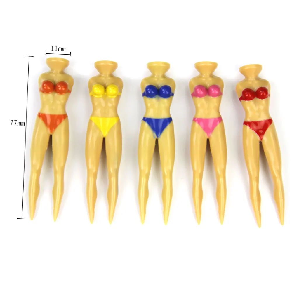 5Pcs Golf Tee Bikini Golf Tees Funny Golf Gift Naked Lady Woman Manikin Plastic Golf Equipment Accessories