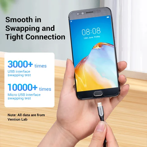 Vention Micro USB кабель 3A, нейлоновый, быстрое зарядное устройство для Android — детальный вид товара