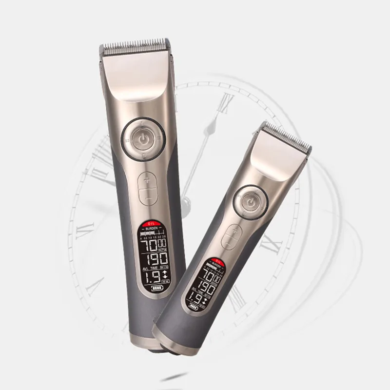 Profissional recarregável cerâmica cabelo Clipper, máquina de corte do cabelo, Titanium Alloy cabeça, barbeiro cabelo aparadores, bocais, 25mm