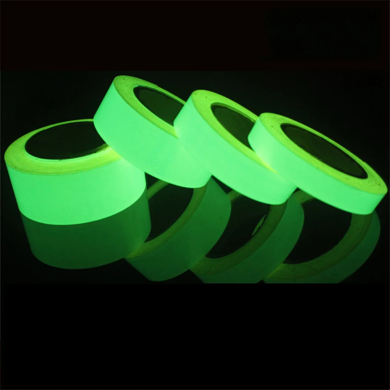 Reflective Glow Tape Self-Adhesive Sticker Removable Luminous Tape Fluorescent Glowing Dark Striking Warning Tape 3M Length