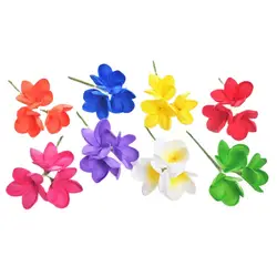 MIXED COLORS 80pcs/lot5CM EVA Foam 3-Plumeria Hair Pick Hair 8Colors Accessories Hawaii Frangipani Party decorations Aloha