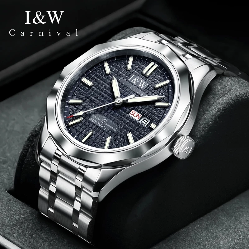 Montres Hommes CARNIVAL Automatic Tungsten Watch for Men Brand Luxury Mechanical Watch Man NH36 Movement Waterproof Reloj Hombre