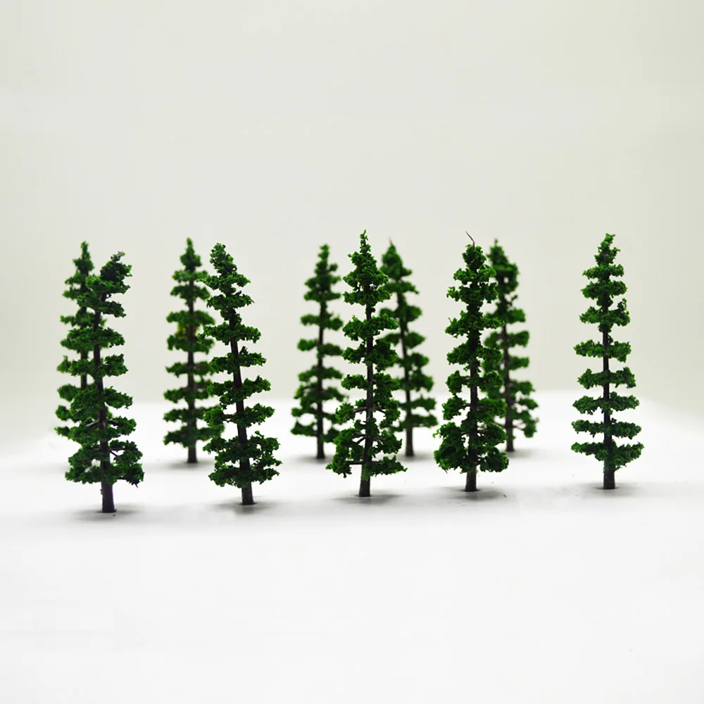 Height 8.5CM Miniature Green Tree Model For HO Railway Diy Building Sand Table Scene Layout Materials Diorama Kits 10Pcs/Lot