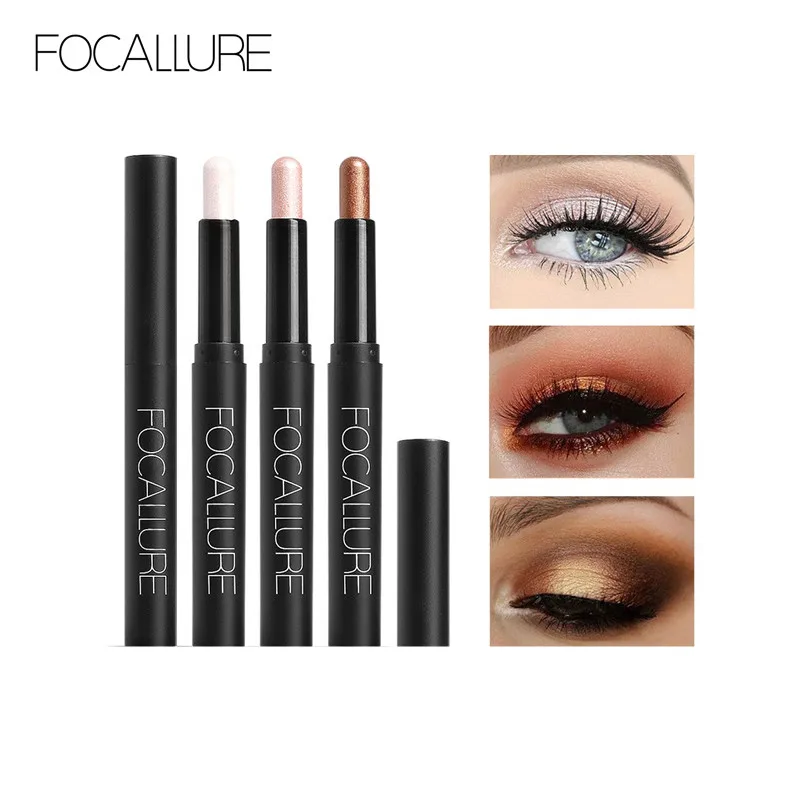 FOCALLURE Wholesale12 Colors Eyeshadow Stick Eye Shadow Pencil Long Lasting  Eyes Makeup Pen Shimmer Cosmetics