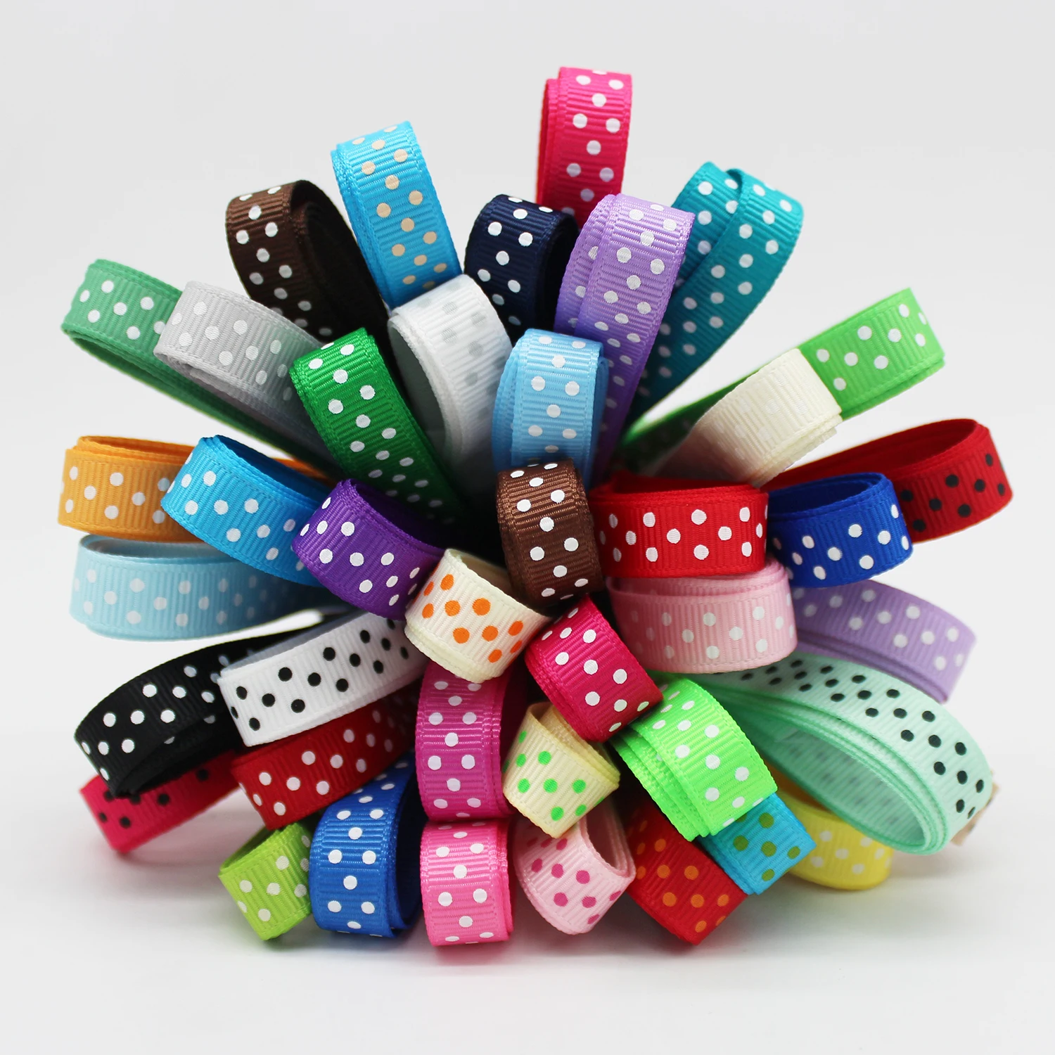 5 Meter/Lot Multi Color Polka Dots Printed Grosgrain Ribbons Swiss Dots Satin Ribbon DIY Gift Crafts Wrapping 6MM 9MM 3/8 Inch