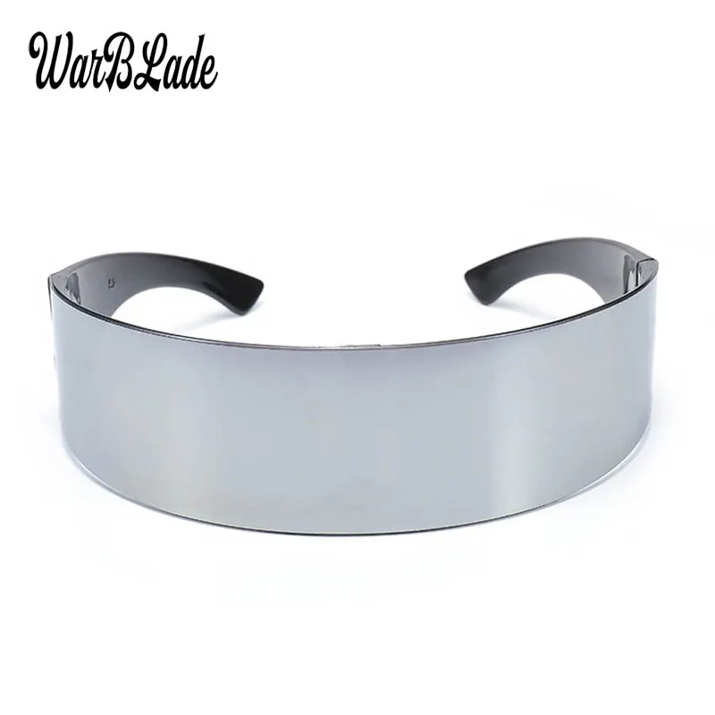 WarBLade 2024 New Ladies Mens Black Frame Wrap Sunglasses One Piece Shades Flat Top Novelty Costume Party Funny Strange