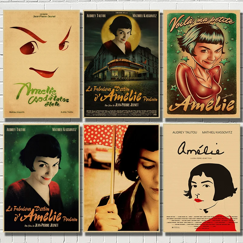 Amelie French romantic literature Kraft Movie Poster Home Furnishing decoration Drawing core Wall stickers