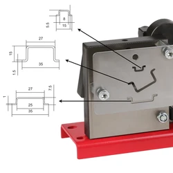 din rail cutter, cutting 3 kinds of din rail 35x7.5 35x15 15x5.5 ral cutter, multi-function cutter, easy cutting with size ruler