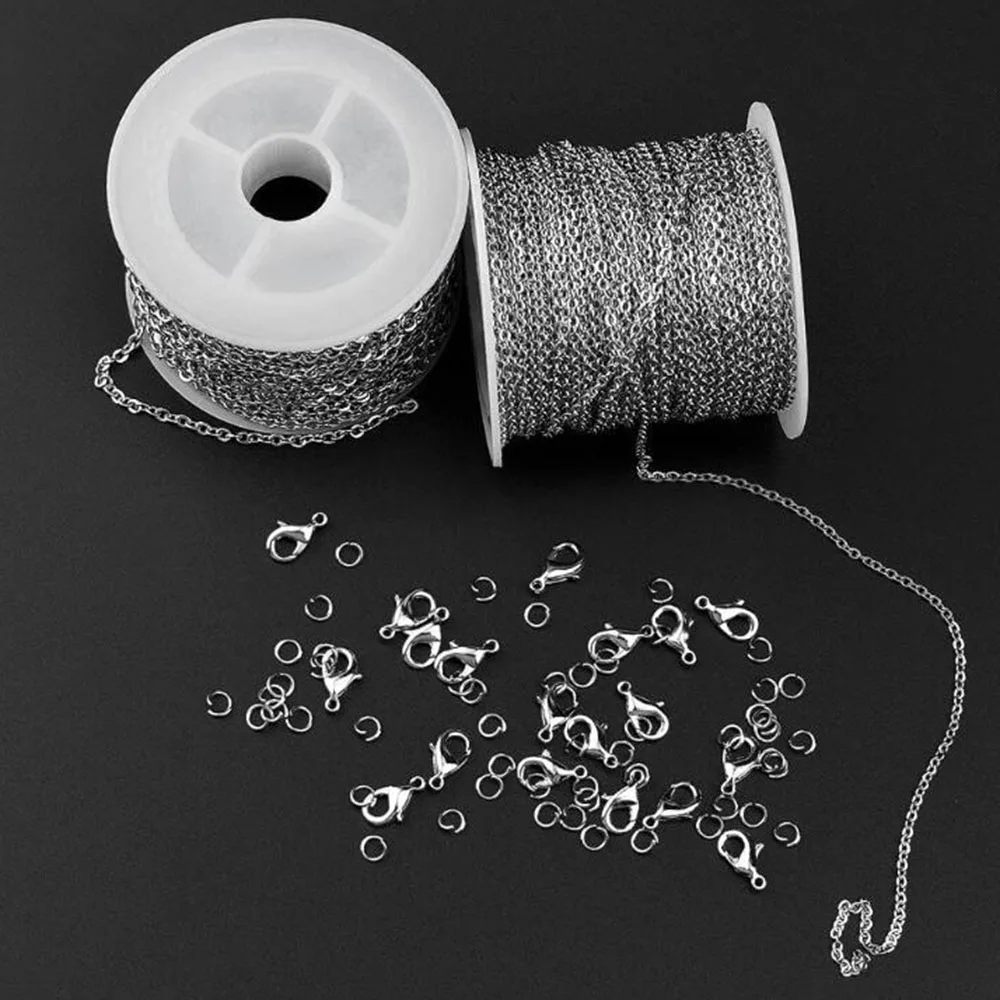 10Meter/Lot  Stainless Steel 1.5/2mm Necklace Link Chain Handmade Crafts Accessories Bracelet DIY  For Jewelry Making