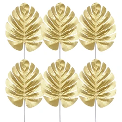 10 pièces S/M/L Simulation d'or feuilles de tortue Monstera feuilles décoratives artificielles pour la maison fête de mariage décoration fleur