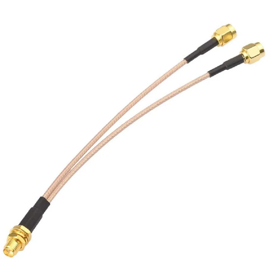 SMA fêmea para 2 X conector macho para inversor, RG316, RG178, 15, 20, 30, 50cm