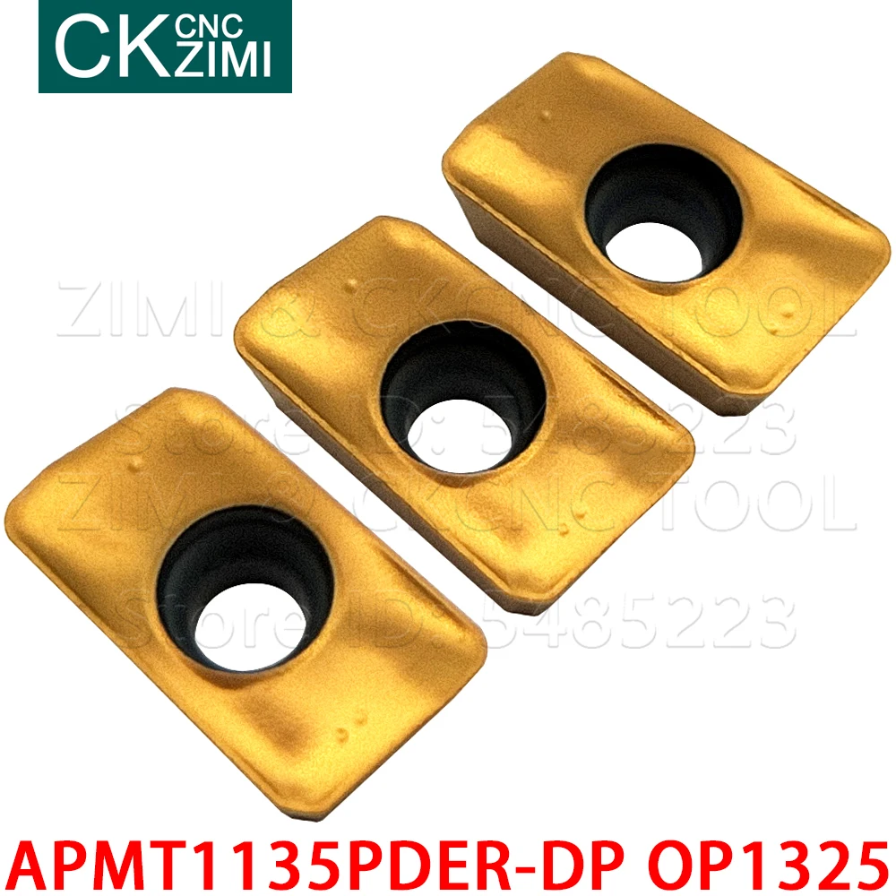 10 sztuk APMT1135PDER-DP OP1325 APMT 1135 PDER DP węglika wkładki płytki frezarskie narzędzia tokarka metalu CNC indeksowane narzędzia do stali