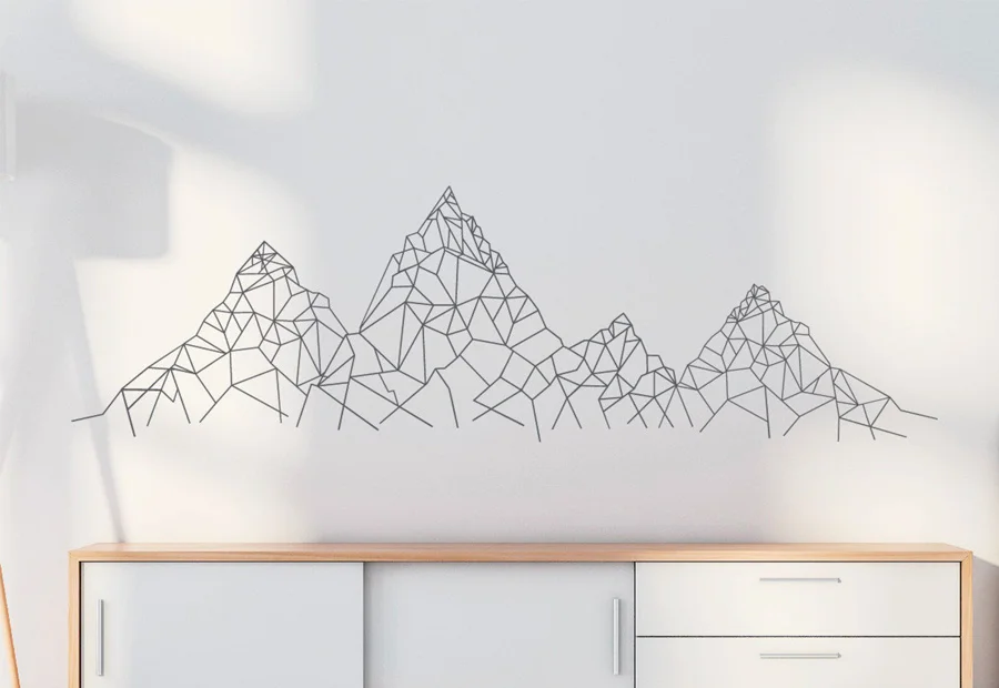 Geometric Mountain Groups Wall Decal Vinyl Home Decor Living Room Bedroom Wall Sticker Removable Murals Landscape Wallpaper S437