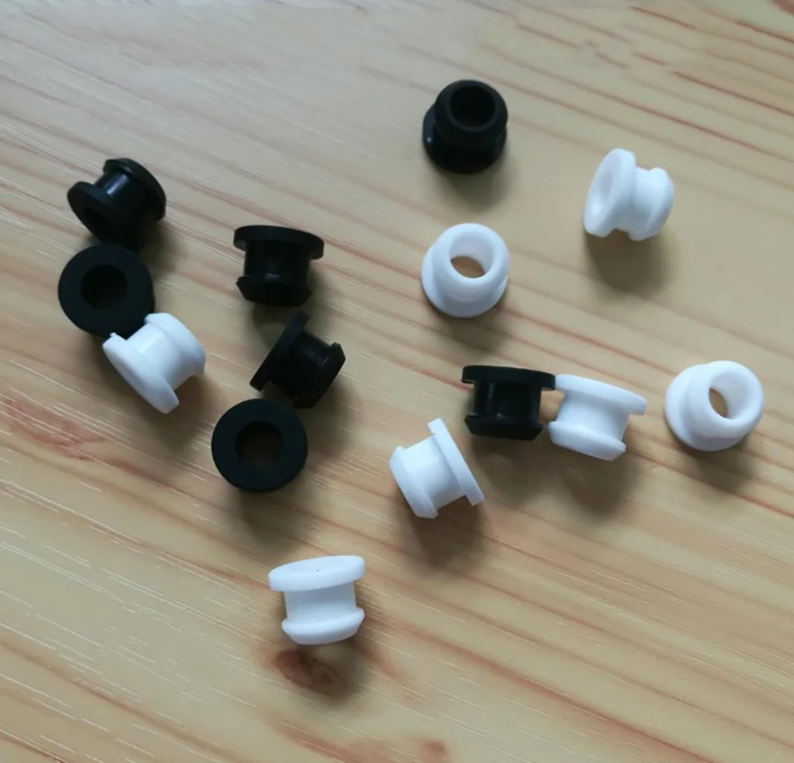 4.5mm-50.6mm Silicone Rubber Snap-on Grommet Hole Plugs End Caps Bung Wire Cable Protect Bush Black/White/Transparent/Gray