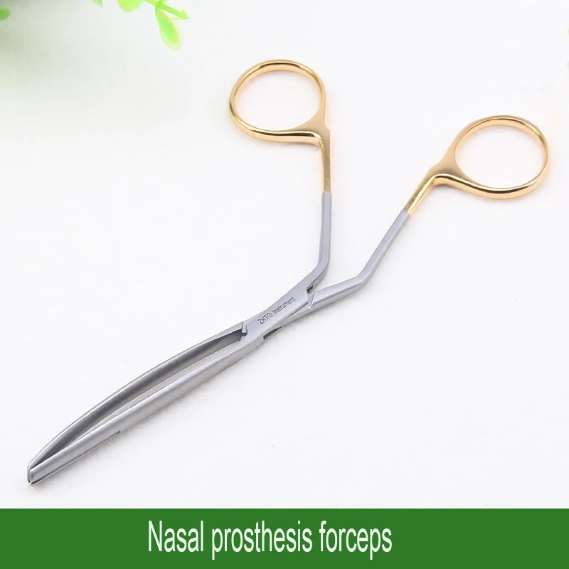 

Place the gold handle on the pliers Stainless steel introducer beauty micro nasal tool