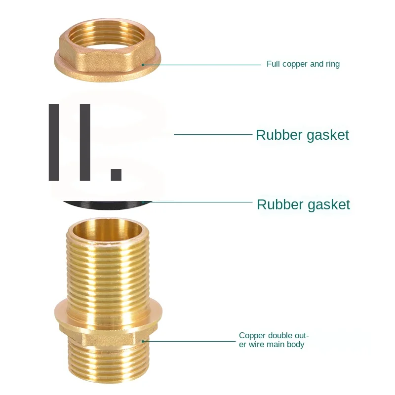 1/2in 3/4in 1 polegada duplo conector de fio externo dentes exteriores de aço inoxidável entrada de água e saída de tubulação de água encaixes
