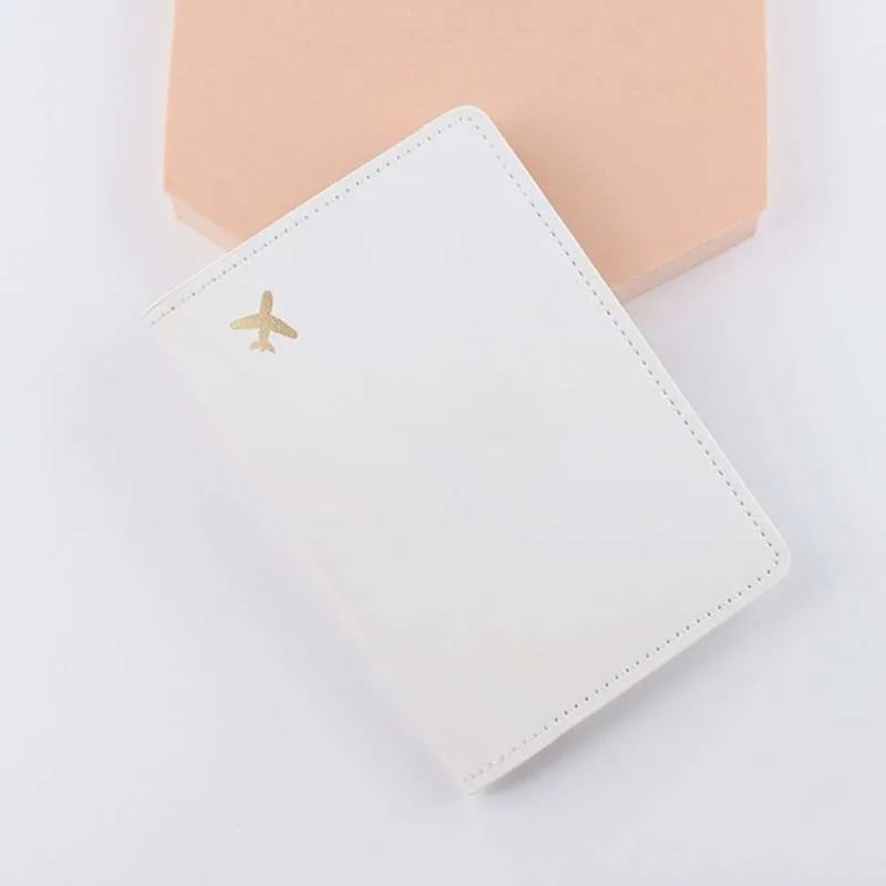 Lover Couple Passport Cover Hot Stamping Simple Plane  Women Men Travel Wedding Passport Cover Holder Fashion Wedding Gift