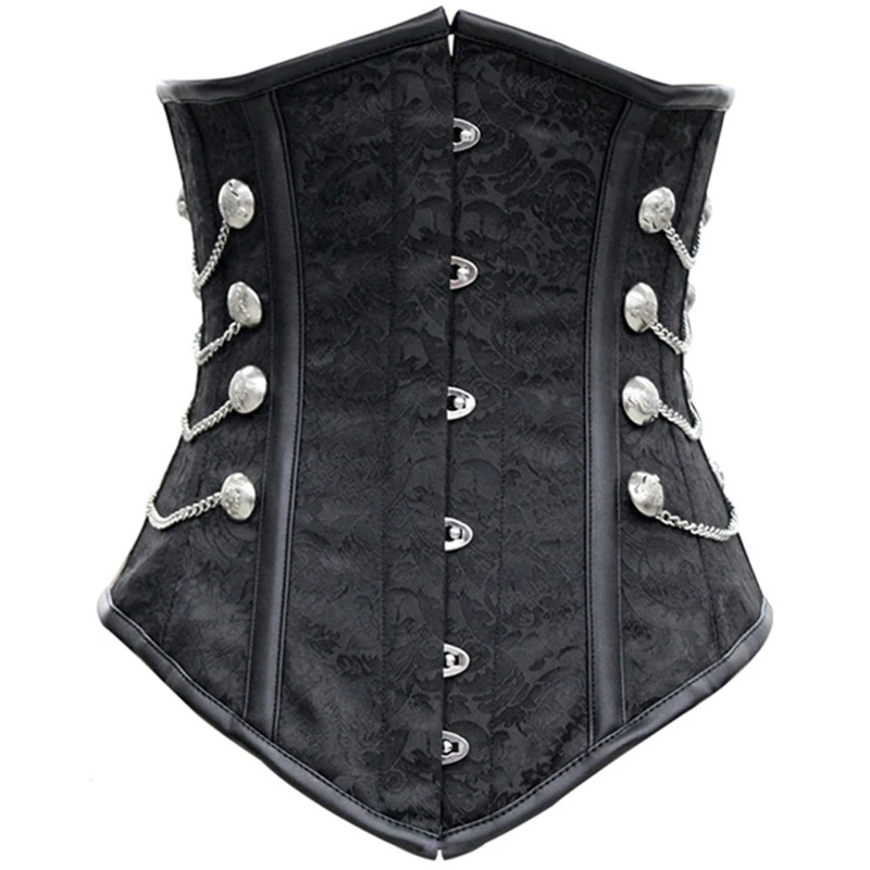 

Women Underbust Corset Sexy Gothic Busiter Black Waist Trainer Short Torso Women Slimming Girdle Body Shaper Waist Cincher