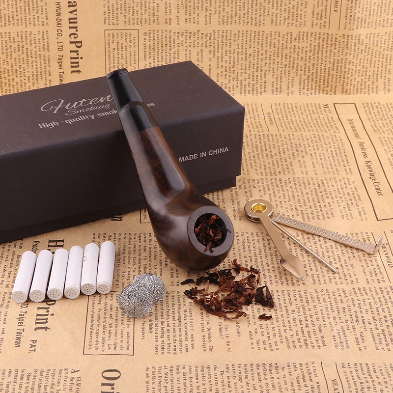 Juego de cachorros de humo de sándalo, molinillo de hierbas para cigarros, tabaco de ébano, limpiador de accesorios, boquillas de humo de resina,