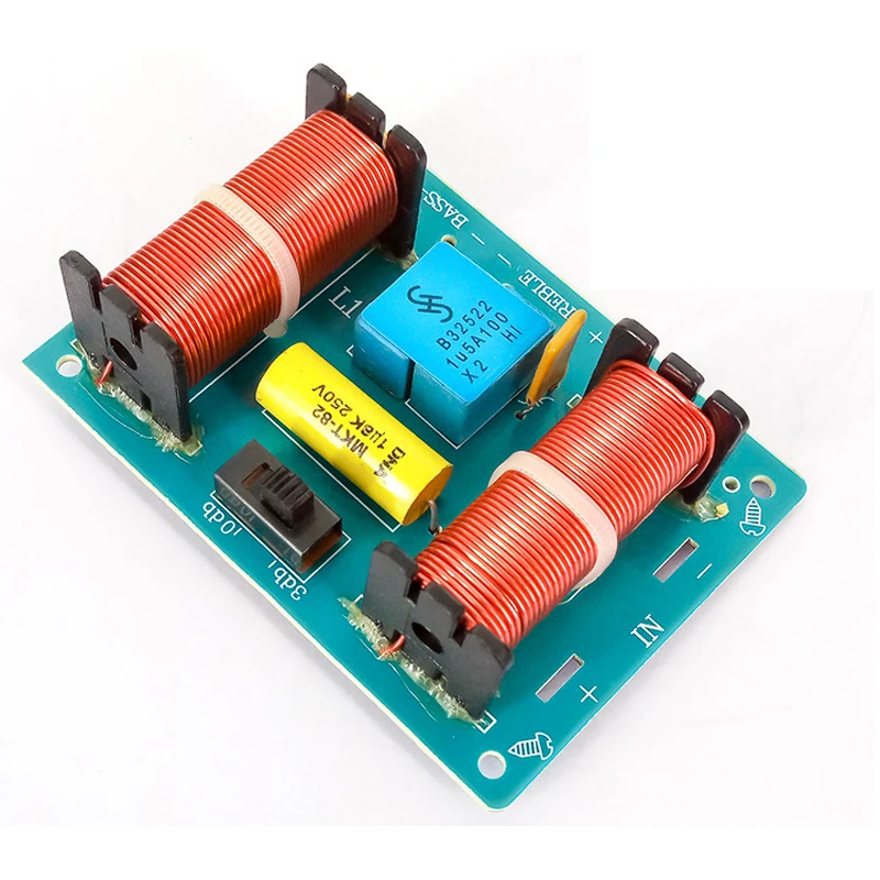 2pcs 100W High-Low 2 Way 3 Unit Double Bass Hi-Fi Audio Speaker Frequency Divider Crossover Filters