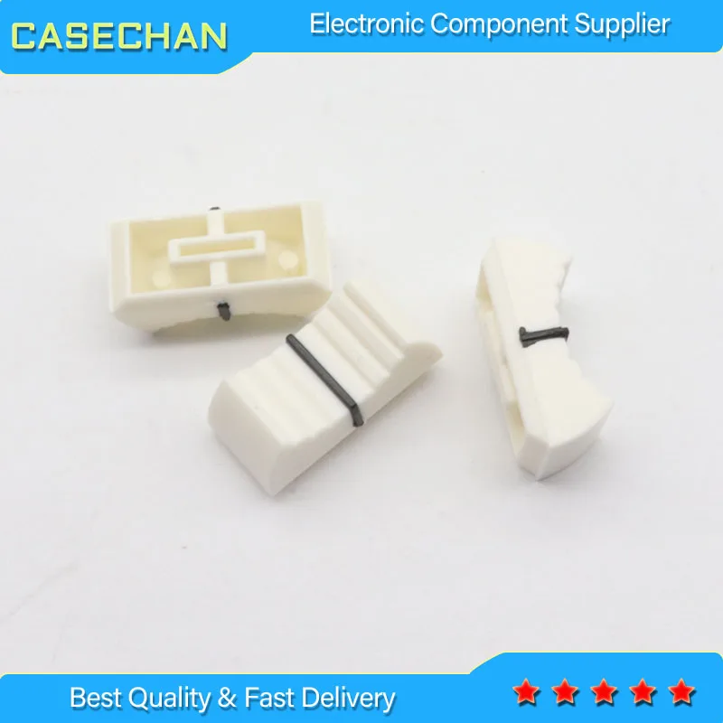 10pcs White Mixer Dimming table Straight Slip Potentiometer Fader Knob Cap / Push Button Cap 8mm Hole / Fader Cap white 8mm