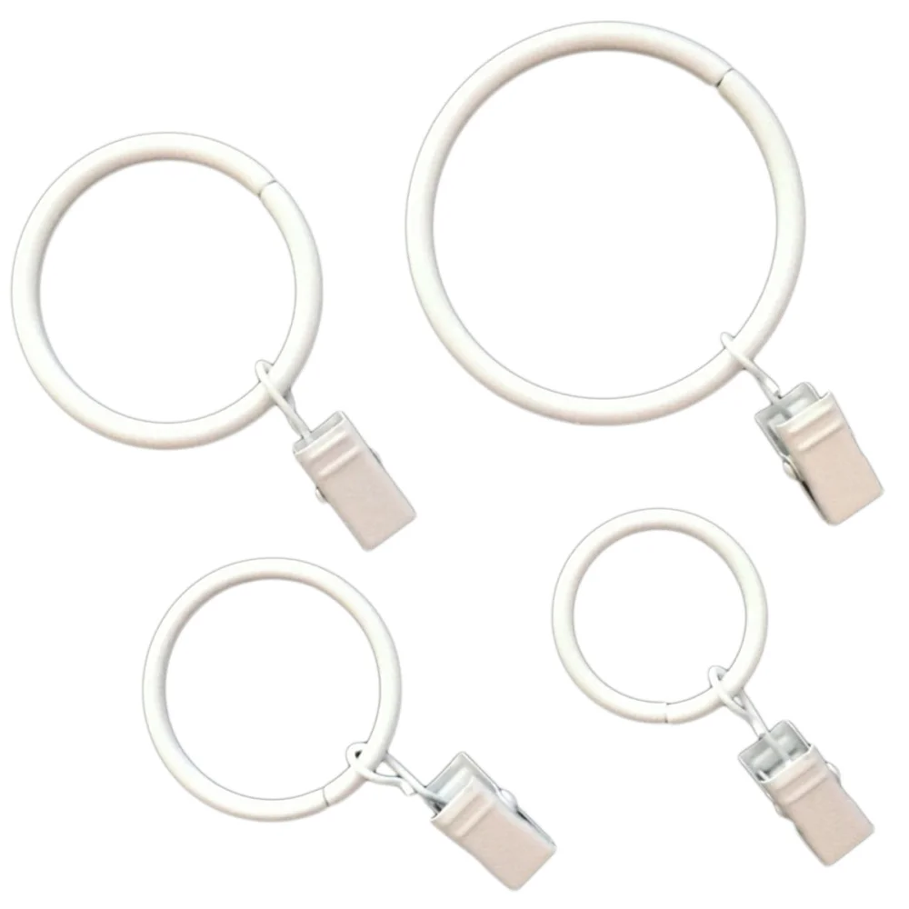  10 PCS/Set Heavy-duty Curtain Rings with Clip Wrinkle Electroplated Shower Metal Contemporary