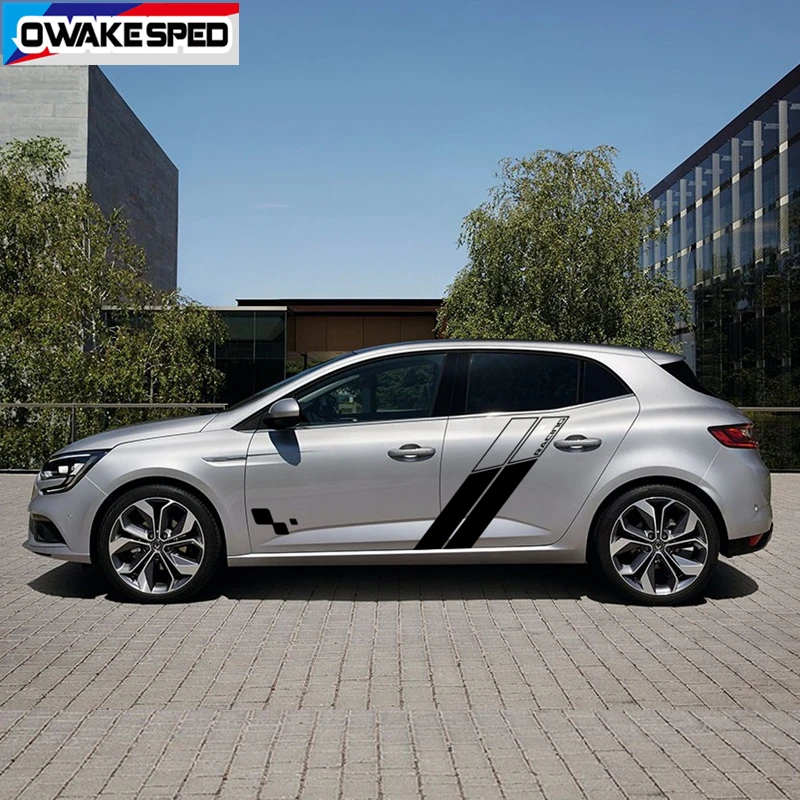 

Car Booy Door Side Decor Stickers For Renault Megane 3-5 DoorS Racing Sport Stripes DIY Vinyl Decals Tuning Accessories