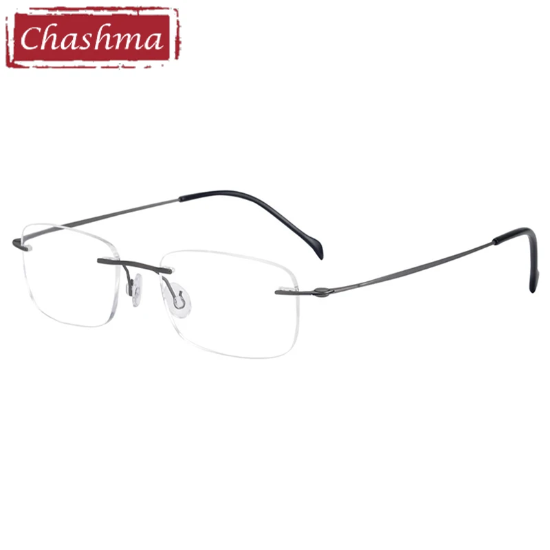 Chashma Prescription Glasses Eyeglasses Frames 2 g Men Graduation Lenses Light Optical Rimless Titanium Spectacles for Women